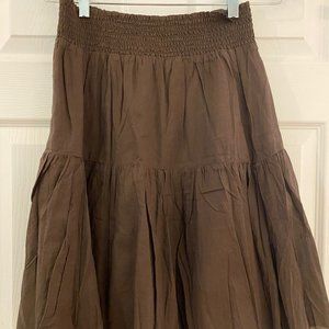Old Navy Cotton Knee length Brown Skirt